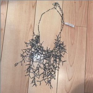 SNOWFLAKE BEADED NWT STATEMENT NECKLACE